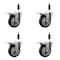 Service Caster 4'' Black Poly Swivel 7/8'' Expanding Stem Caster Set Total Lock Brake, 4PK SCC-EXTTL20S414-PPUB-BLK-78-4 - alternate 1